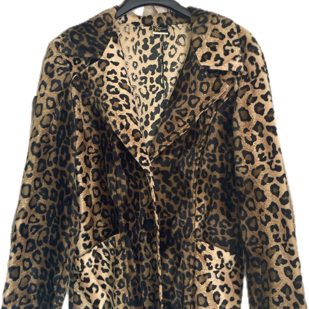 Leopard print faux coat